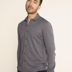 DAMENSCH Men's Constant Cotton Thermoregulating Pique Full Regular Fit Shirts